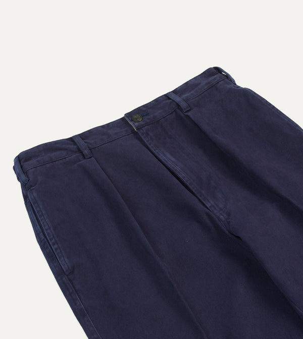 Drake's Indigo Heavy Cotton Twill Games Trousers
