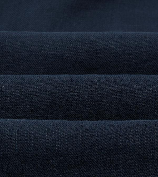 Drake's Indigo Linen Short Sleeve Safari Shirt