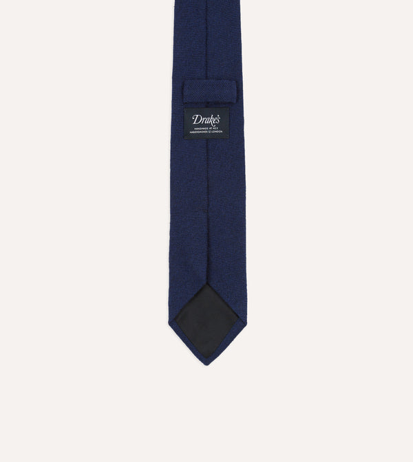 Drake's Indigo Pure Cashmere Solid Tipped Tie