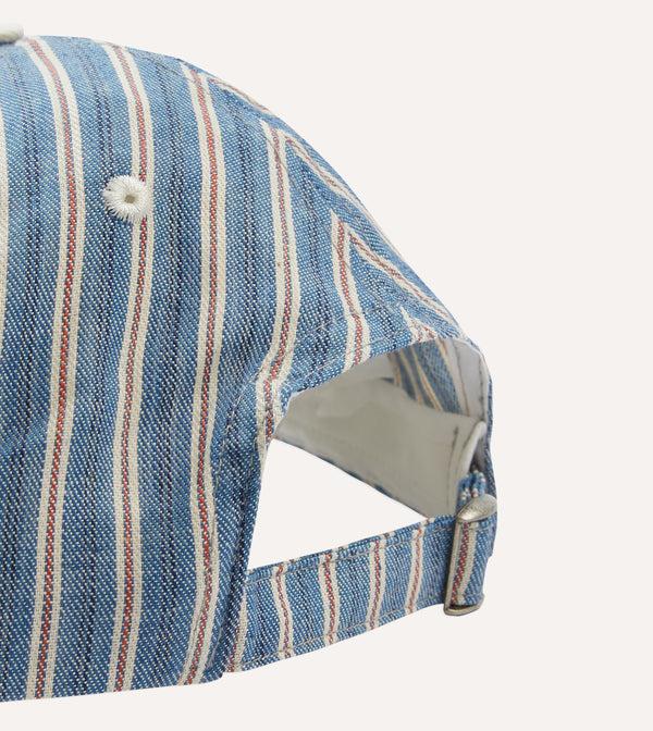 Drake's Indigo Stripe Cotton Baseball Cap