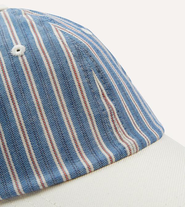 Drake's Indigo Stripe Cotton Baseball Cap