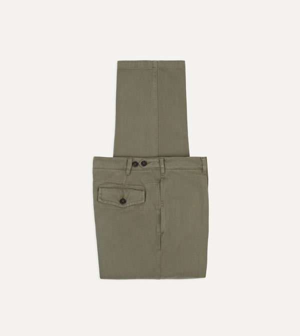 drake's Khaki Heavy Cotton Twill Games Trousers