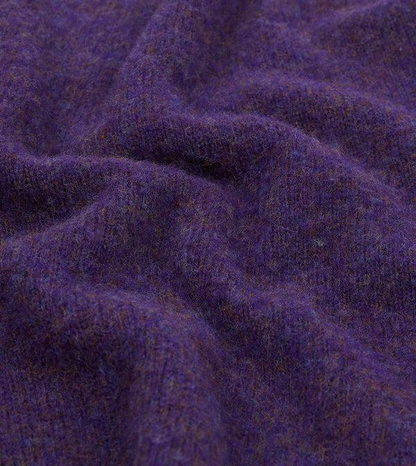 Drake's Lavender Brushed Shetland Crew Neck Jumper