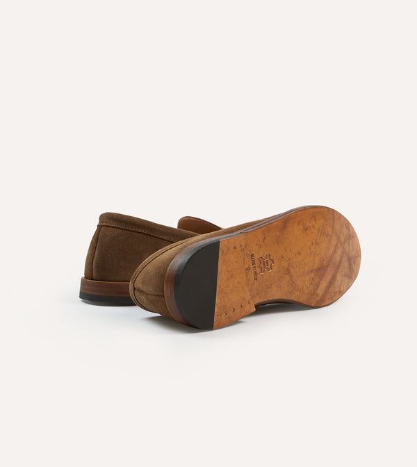 Drake's Light Brown Suede Henri Summer Loafer