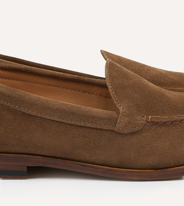 Drake's Light Brown Suede Henri Summer Loafer