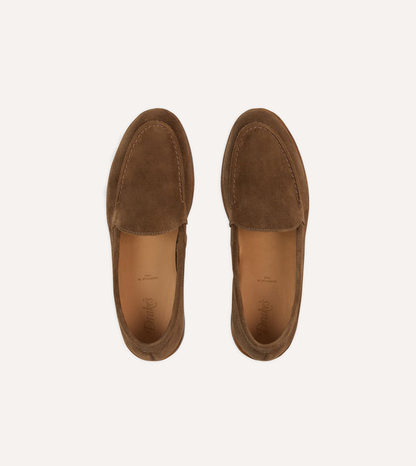 Drake's Light Brown Suede Henri Summer Loafer