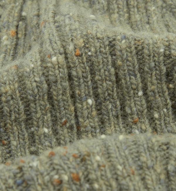 Drake's Light Green Donegal Ribbed Merino Knit Cap