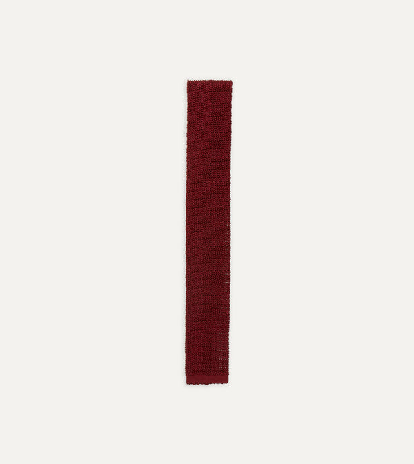drake's Light Wine Knitted Silk Solid Colour Tie