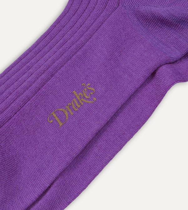 Drake's Lilac Wool Over-the-Calf Socks