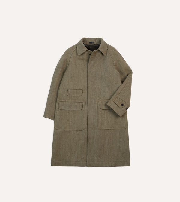 drake's Lovat Keeper's Tweed Raglan Coat