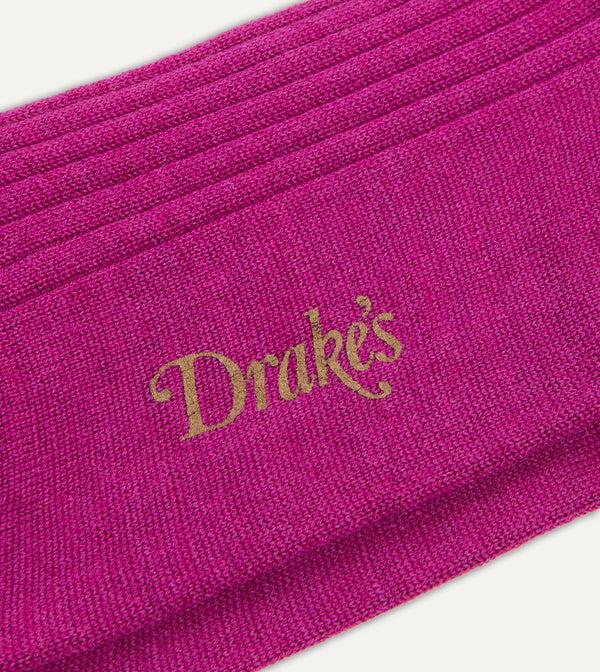 Drake's Magenta Wool Mid-Calf Socks