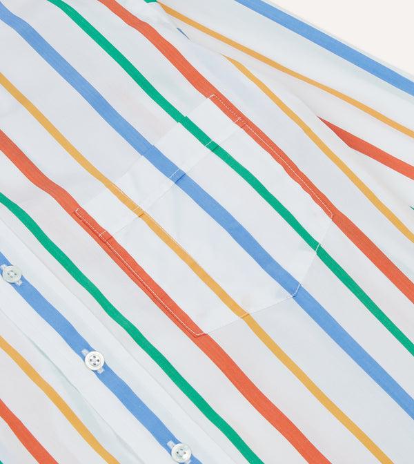 Drake's Multi Stripe Poplin Button-Down Shirt