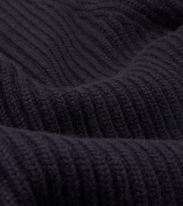 Drake's Navy Cashmere Shawl Collar Cardigan