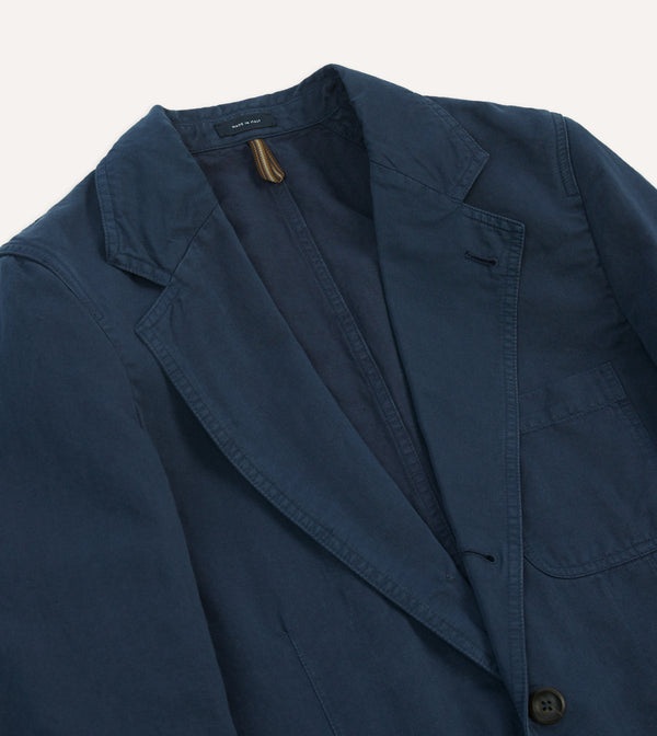 Drake's Navy Cotton Linen Games Blazer Mk. I