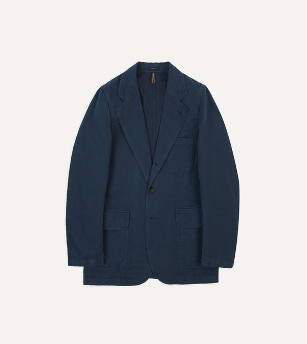 drake's Navy Cotton Linen Games Blazer Mk. I