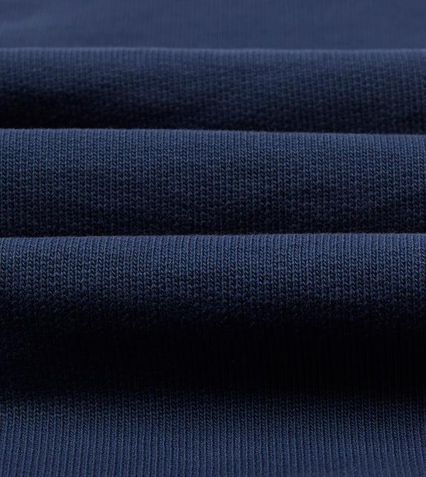 Drake's Navy Cotton Quarter Zip Sweatshirt