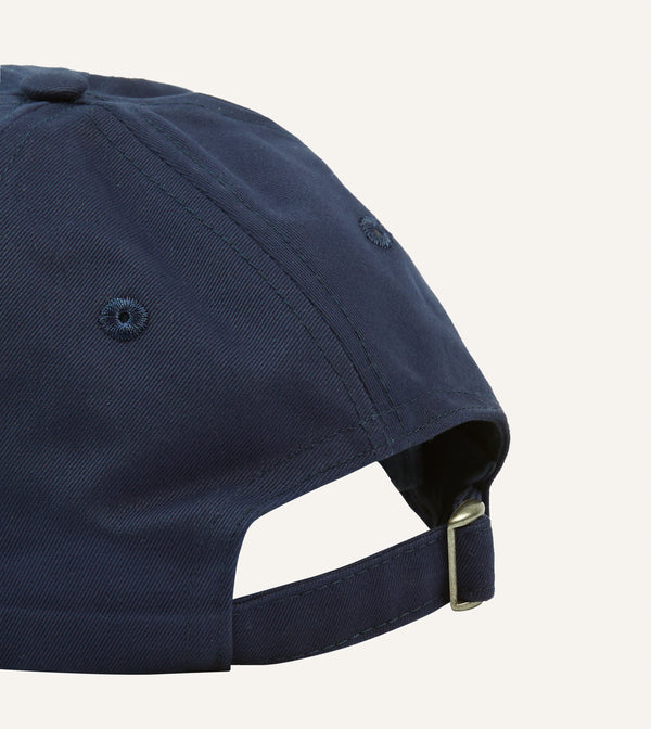 Drake's Navy Duck Emblem Cotton Baseball Cap