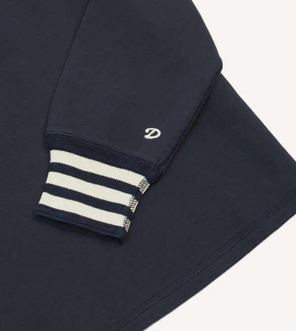 Drake's Navy Heavy Cotton Crew Neck Hiking T-Shirt