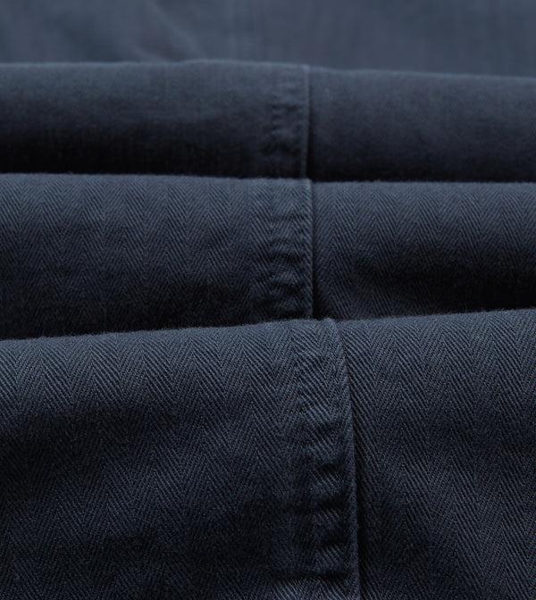Drake's Navy Herringbone Cotton Games Trousers