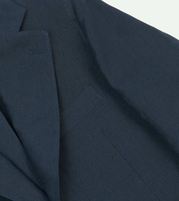 Drake's Navy Irish Linen Tailored Jacket
