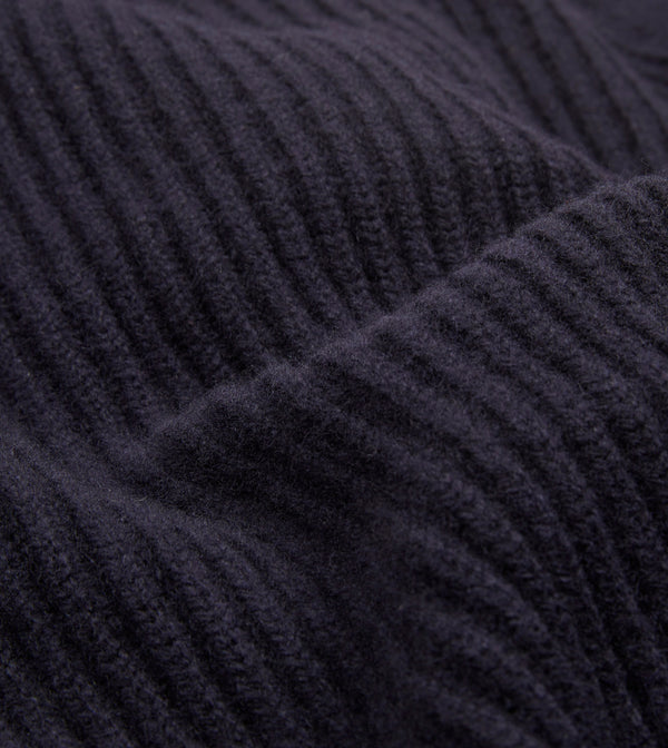 Drake's Navy Lambswool Shawl Collar Cardigan