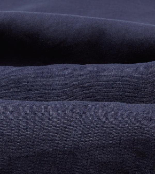 Drake's Navy Linen Short Sleeve Cuban Shirt