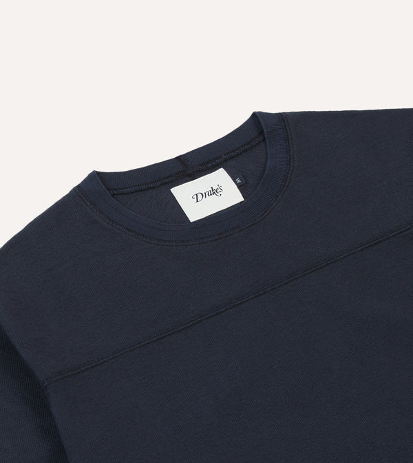 Drake's Navy Panelled Cotton Training T-Shirt