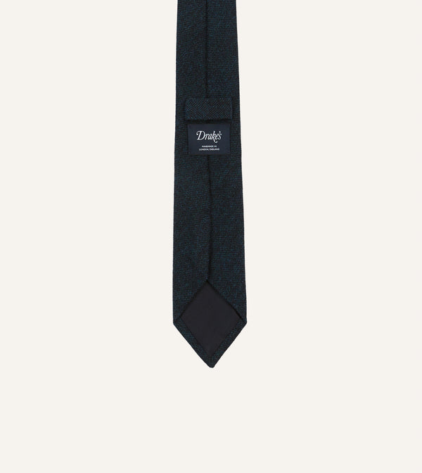 Drake's Navy Shetland Wool Tipped Tie