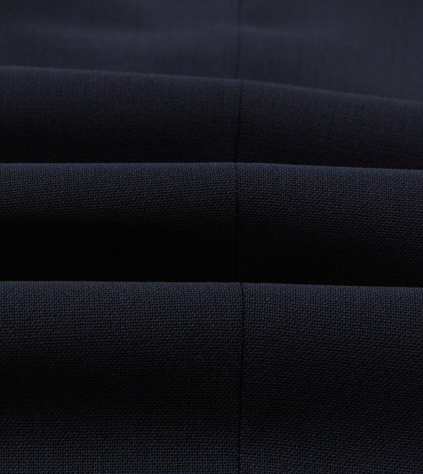 Drake's Navy Tropical Wool Single Pleat Trouser