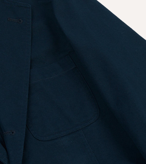 Drake's Navy Vintage Wash Cotton Games Blazer Mk. I