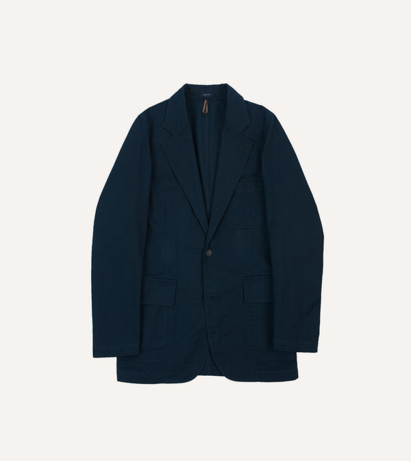 drake's Navy Vintage Wash Cotton Games Blazer Mk. I