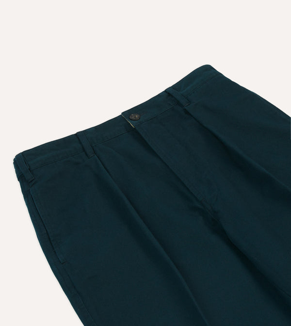 Drake's Navy Vintage Wash Cotton Games Trousers