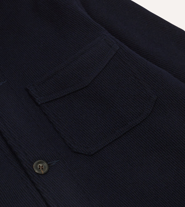 Drake's Navy Wool Five-Pocket Chore Jacket