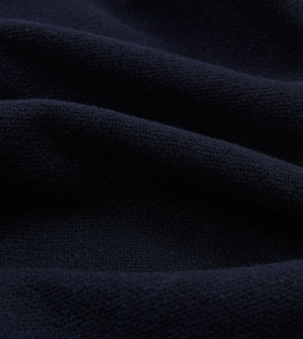 Drake's Navy Wool Raglan Coat