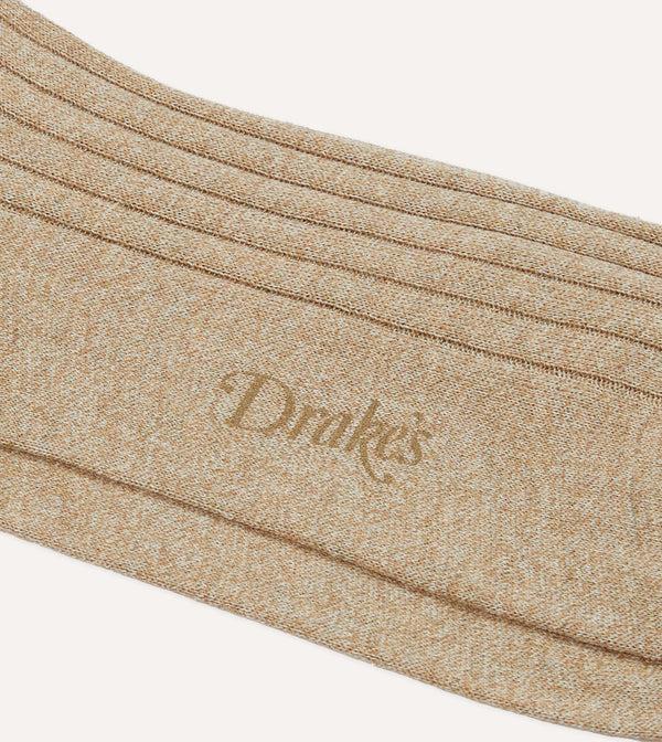 Drake's Oatmeal Cotton Mid-Calf Socks