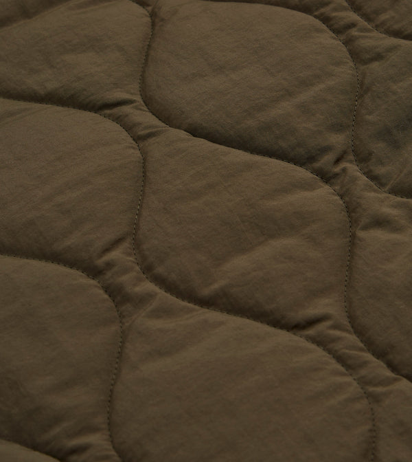 Drake's Olive Quilted Nylon Zip Vest