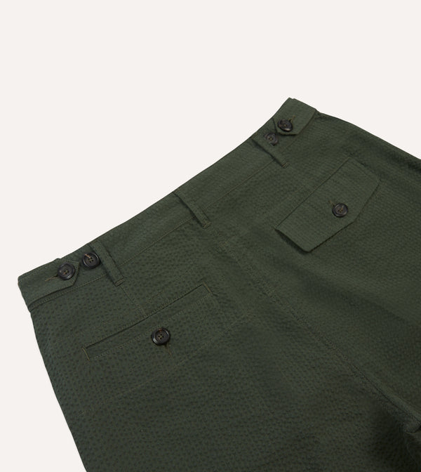 Drake's Olive Seersucker Games Trousers