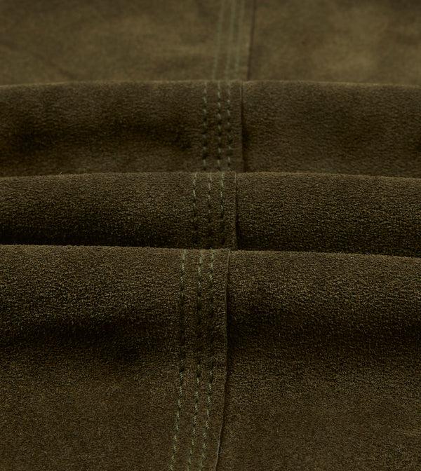 Drake's Olive Suede Welder Jacket