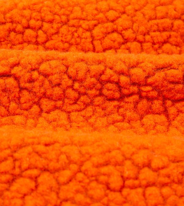 Drake's Orange Boucle Wool Zip Fleece Jacket
