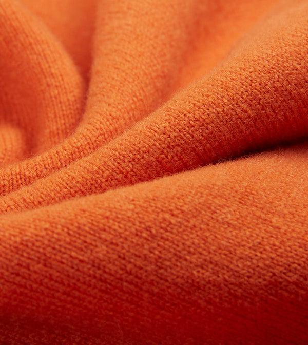Drake's Orange Lambswool Sleeveless Cardigan