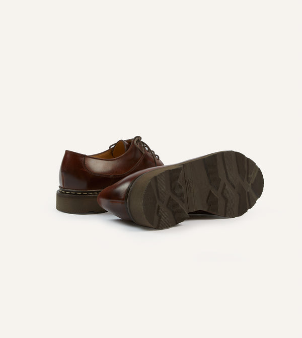 Drake's Paraboot Avignon Brown Leather Derby Shoe