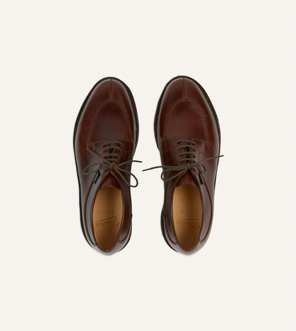 Drake's Paraboot Avignon Brown Leather Derby Shoe