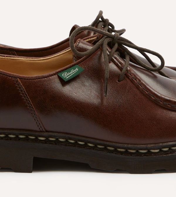 Drake's Paraboot Michael Brown Leather Derby Shoe