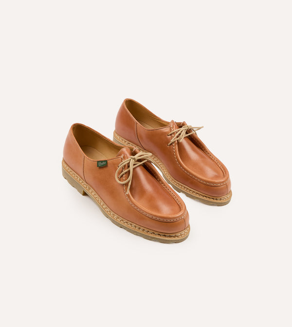 drake's Paraboot Michael Camel Leather Derby Shoe