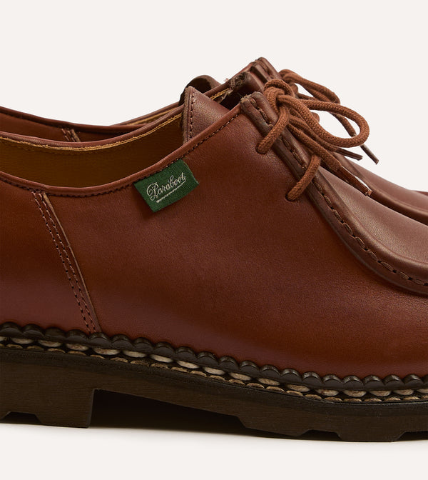Drake's Paraboot Michael Marron Leather Derby Shoe