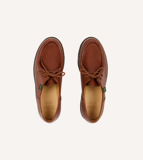 Drake's Paraboot Michael Marron Leather Derby Shoe