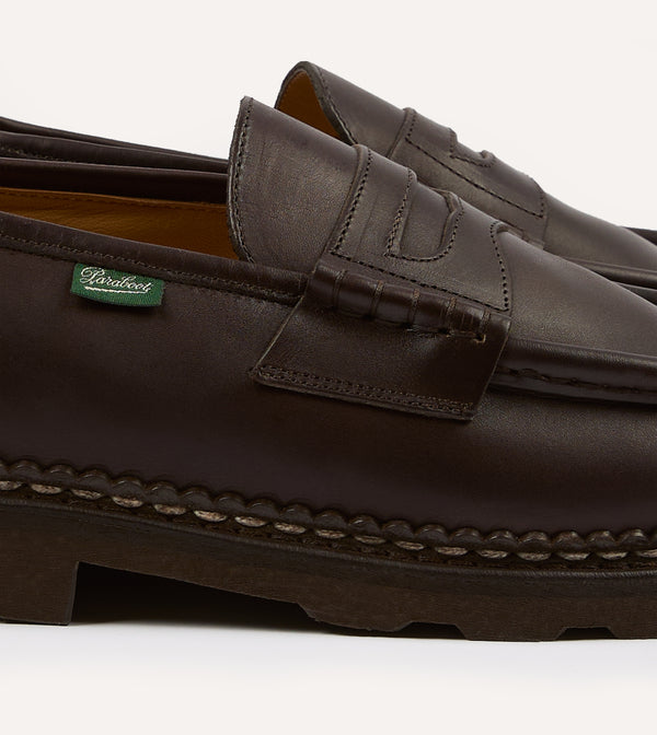 Drake's Paraboot Reims Brown Leather Loafer