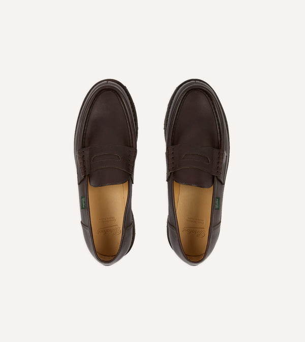 Drake's Paraboot Reims Brown Leather Loafer