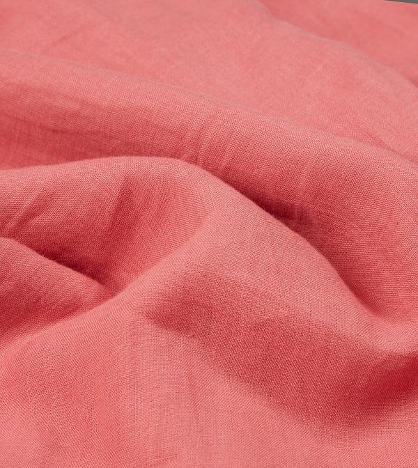 Drake's Pink Linen Spread Collar Shirt