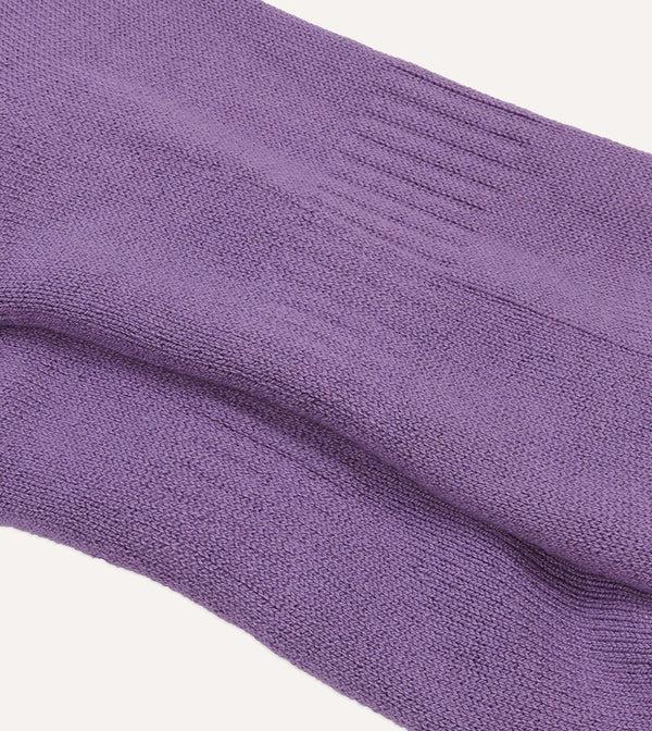 Drake's Purple Cotton Sports Socks